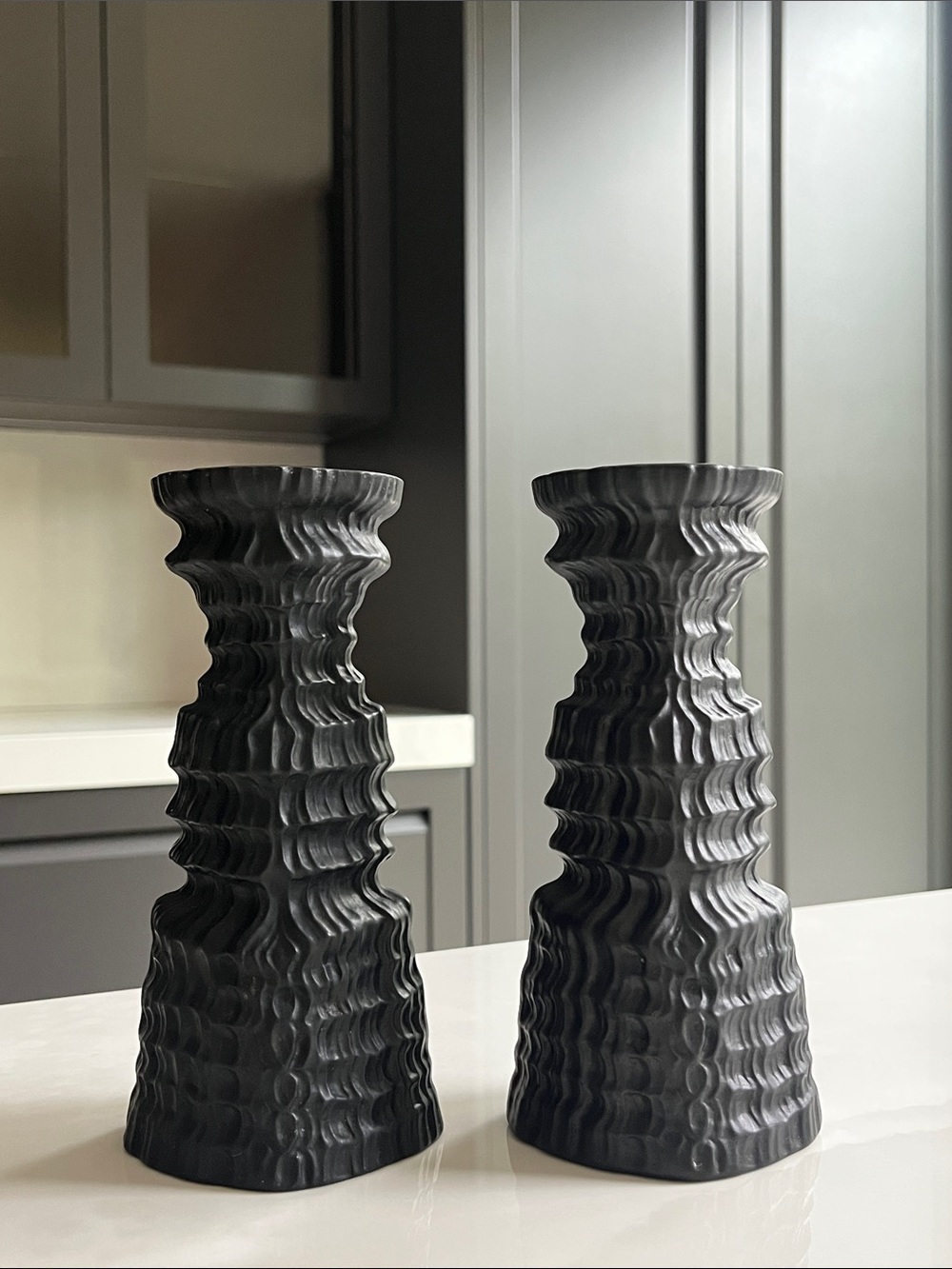 Rosenthal Studio Linie Martin Freyer Kaskade Candle Holders Pair 1970 MCM.